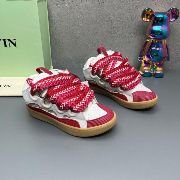 Lanvin Curb Leather Low top Skateboard Shoes Unisex White