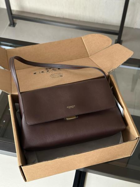 COACH Chelsea Natural Grain Cow Leather Shoulder Bag Large Women's Maple Brown CDS58-B4MPL L30cm W12cm H18cm