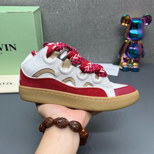 Lanvin Curb Leather Low top Skateboard Shoes Unisex White