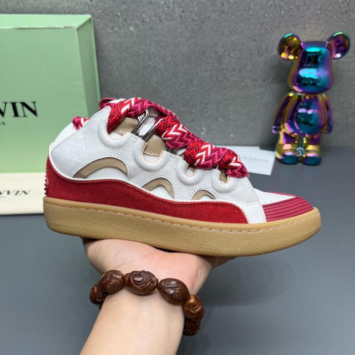 Lanvin Curb Leather Low top Skateboard Shoes Unisex White