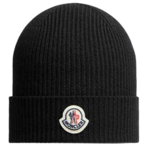 Moncler Logo-appliqué Ribbed-knit Beanie