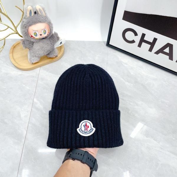 Moncler Logo-appliqué Ribbed-knit Beanie