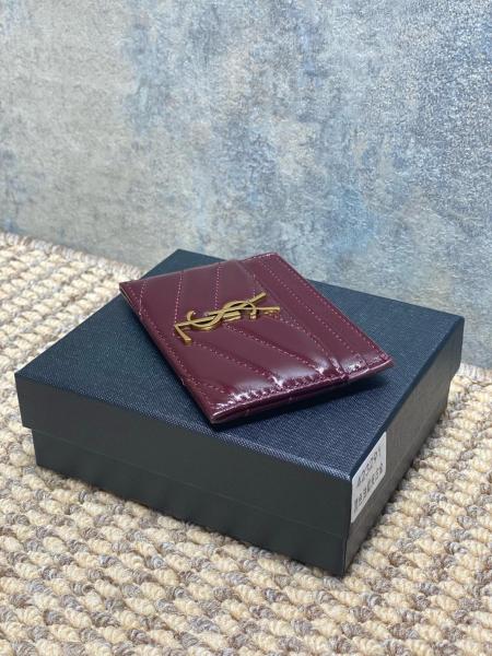 SAINT LAURENT Cassandre Calfskin Card Holder Regular Women's Dark Burgundy 423291-0UF07-6413 L10.5cm W0.5cm H7.5cm