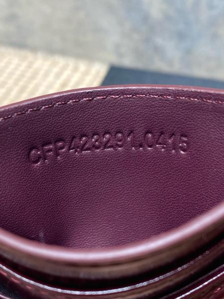 SAINT LAURENT Cassandre Calfskin Card Holder Regular Women's Dark Burgundy 423291-0UF07-6413 L10.5cm W0.5cm H7.5cm