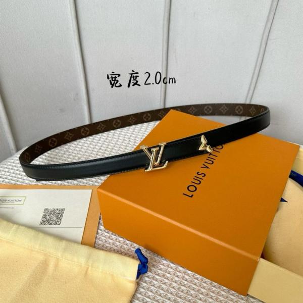 LOUIS VUITTON Lv Pretty Lv 20mm Reversible Belt 
