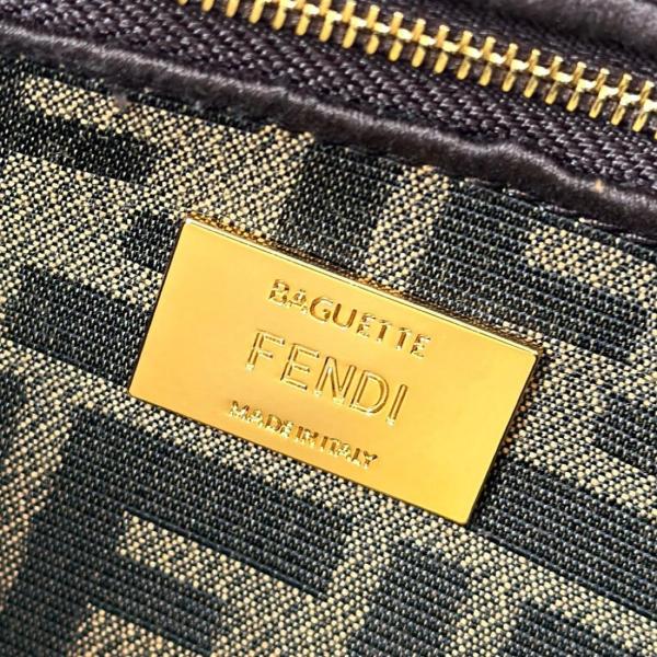 FENDI FFBaguette Detachable Strap Polyester Baguette Bag, One Shoulder Handbag Medium Women's Brown 8BR600-AFPM-F1GL7 L27cm W6cm H15cm