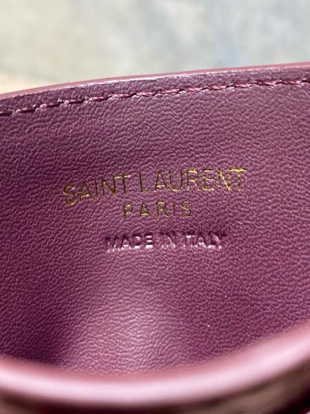 SAINT LAURENT Cassandre Calfskin Card Holder Regular Women's Dark Burgundy 423291-0UF07-6413 L10.5cm W0.5cm H7.5cm