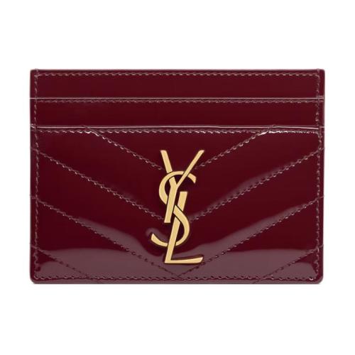 SAINT LAURENT Cassandre Calfskin Card Holder Regular Women's Dark Burgundy 423291-0UF07-6413 L10.5cm W0.5cm H7.5cm