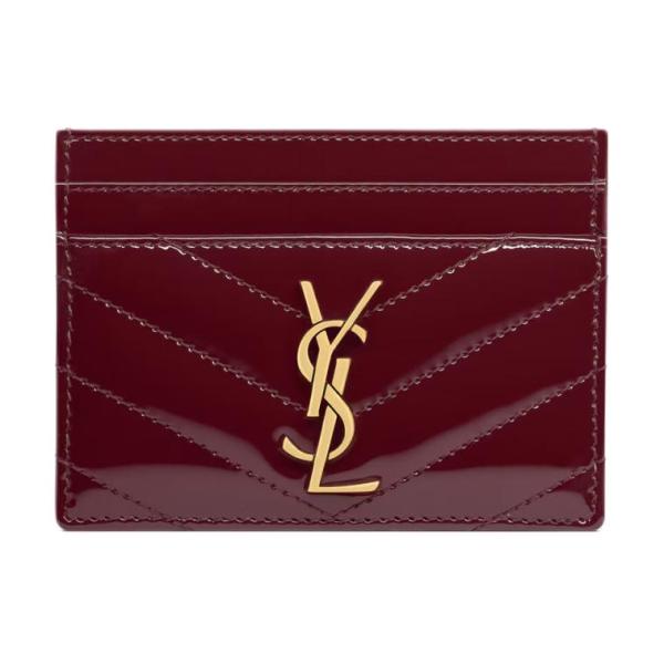 SAINT LAURENT Cassandre Calfskin Card Holder Regular Women's Dark Burgundy 423291-0UF07-6413 L10.5cm W0.5cm H7.5cm
