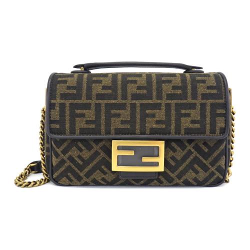 FENDI Baguette Calfskin Detail Baguette Bag, Portable Crossbody Bag, Shoulder Bag Medium Women's Brown 8BR793-AKBZ-F1EM3 L24cm W7cm H14.5cm