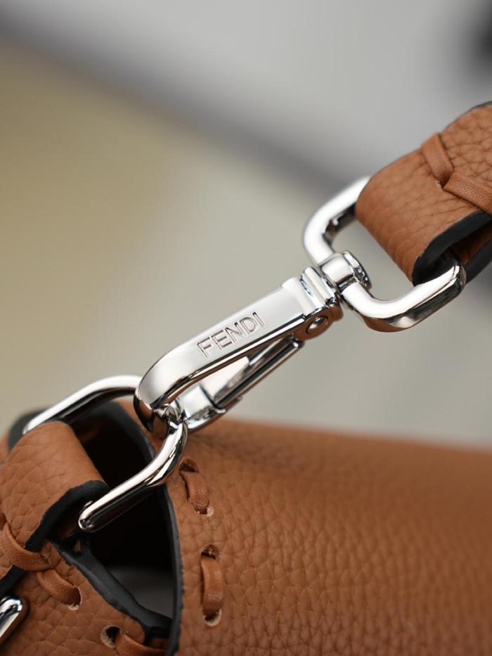 FENDI Baguette Cow Leather Shoulder Bag, Crossbody Bag, Handbag Medium Women's Coffee 8BR600-ARBB-F0EMR L27cm W6cm H15cm