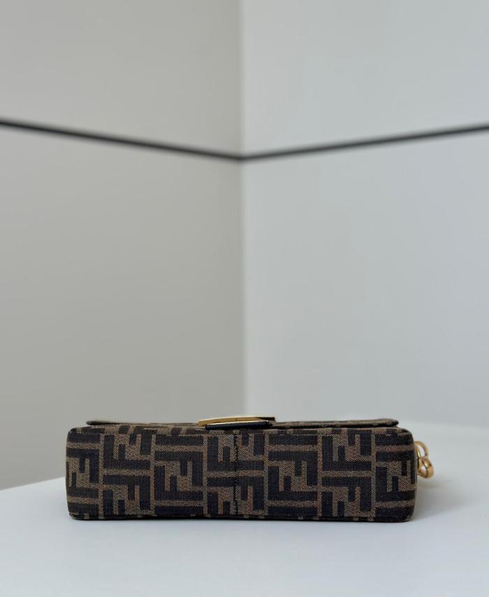 FENDI FFBaguette Detachable Strap Polyester Baguette Bag, One Shoulder Handbag Medium Women's Brown 8BR600-AFPM-F1GL7 L27cm W6cm H15cm
