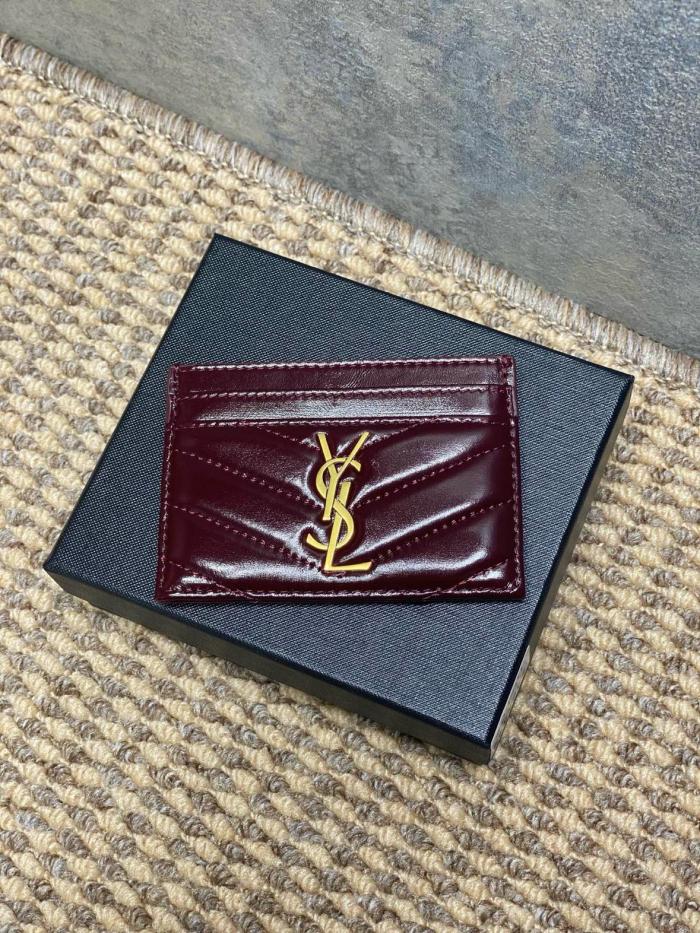 SAINT LAURENT Cassandre Calfskin Card Holder Regular Women's Dark Burgundy 423291-0UF07-6413 L10.5cm W0.5cm H7.5cm