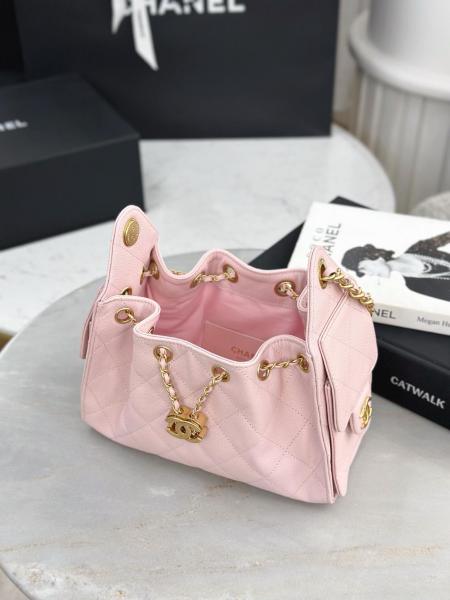 CHANEL 25Bag Cow Leather Hippy Bag Shoulder Bag Mini Women's Light Pink AS5631-B20304-NH620 L22*W12.5*H20 cm