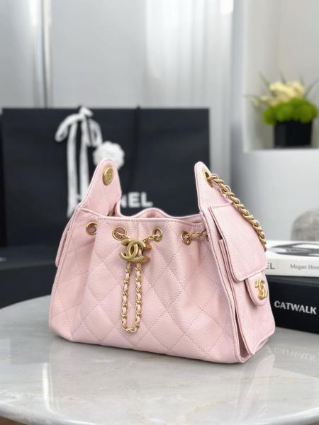 CHANEL 25Bag Cow Leather Hippy Bag Shoulder Bag Mini Women's Light Pink AS5631-B20304-NH620 L22*W12.5*H20 cm