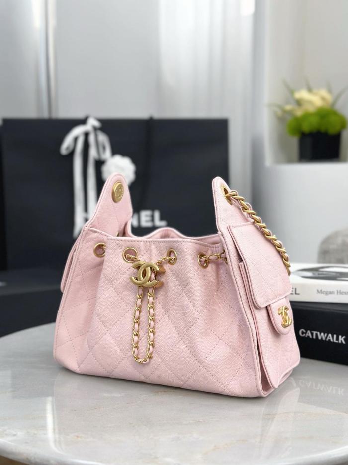 CHANEL 25Bag Cow Leather Hippy Bag Shoulder Bag Mini Women's Light Pink AS5631-B20304-NH620 L22*W12.5*H20 cm
