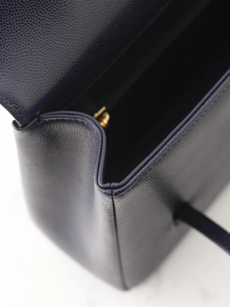CHANEL Grain Embossed Calfskin Leather & Gold Metal Flap Bag Shoulder Bag Small Women's Dark Blue AS6130-B23483-U2366 L22*W7*H15 cm