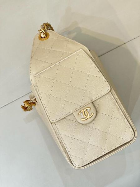 CHANEL 25Bag Grain Calfskin Shoulder Bags Small Women's Beige AS5293-B20304-U8372 L30*W14*H26 cm