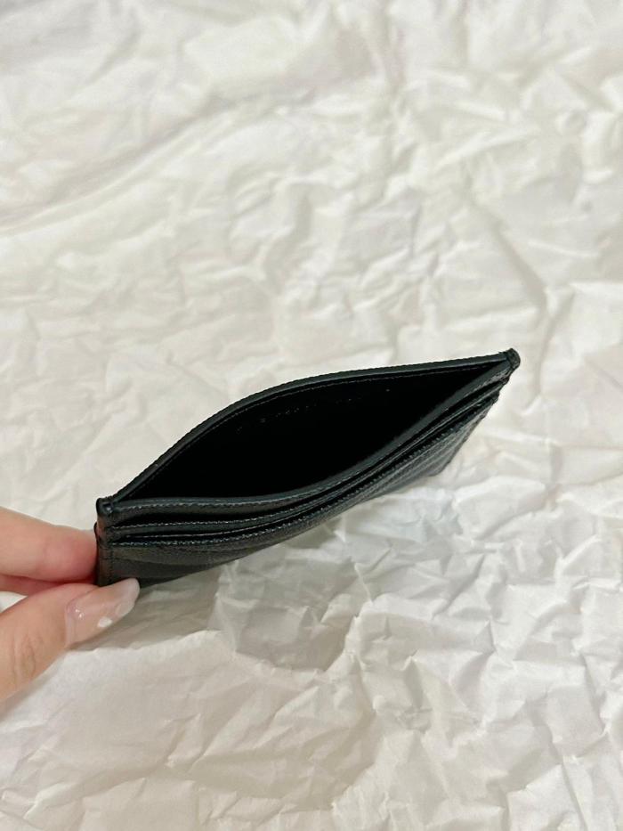SAINT LAURENT Cassandre Grain Embossed Cow Leather Card Holders Regular Women's Black
