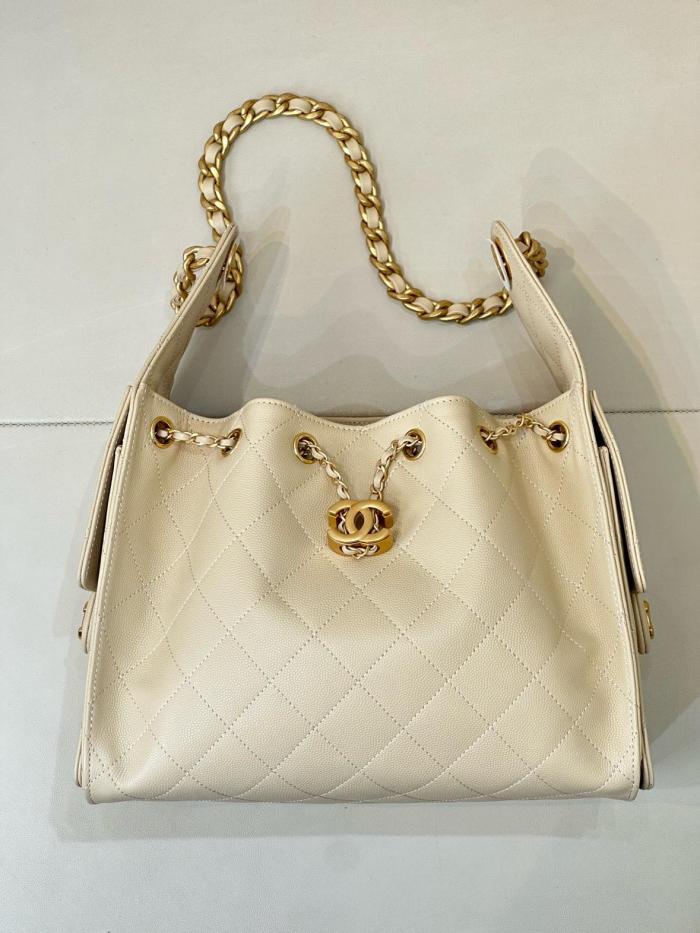 CHANEL 25Bag Grain Calfskin Shoulder Bags Small Women's Beige AS5293-B20304-U8372 L30*W14*H26 cm
