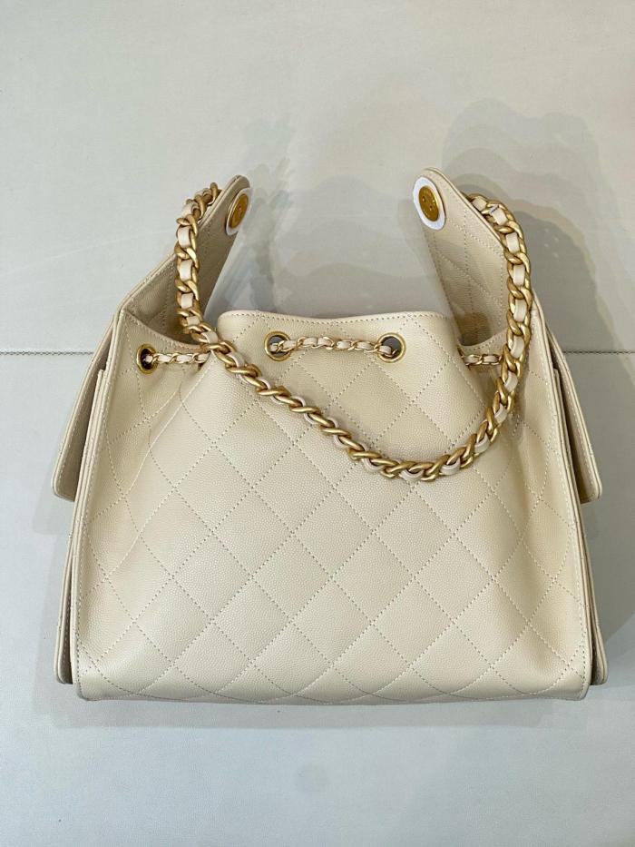 CHANEL 25Bag Grain Calfskin Shoulder Bags Small Women's Beige AS5293-B20304-U8372 L30*W14*H26 cm