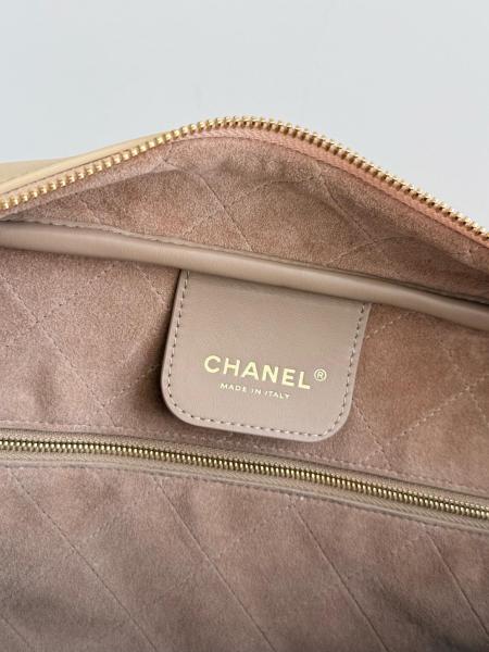 CHANEL Large Bowling Bag Calfskin & Gold Metal Shoulder Bags Large Women's Beige AS6211-B23874-U8372 L35.6*W12.5*H19cm
