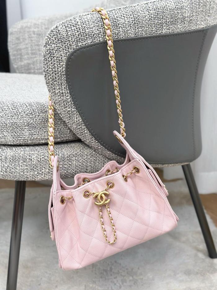 CHANEL 25Bag Cow Leather Hippy Bag Shoulder Bag Mini Women's Light Pink AS5631-B20304-NH620 L22*W12.5*H20 cm
