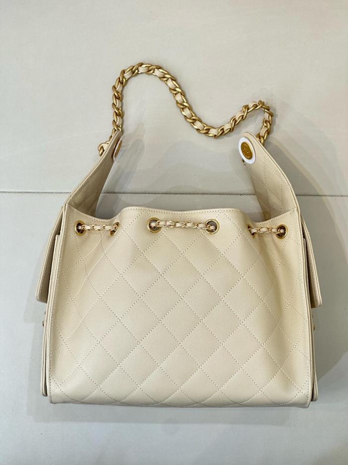CHANEL 25Bag Grain Calfskin Shoulder Bags Small Women's Beige AS5293-B20304-U8372 L30*W14*H26 cm
