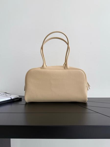 CHANEL Large Bowling Bag Calfskin & Gold Metal Shoulder Bags Large Women's Beige AS6211-B23874-U8372 L35.6*W12.5*H19cm