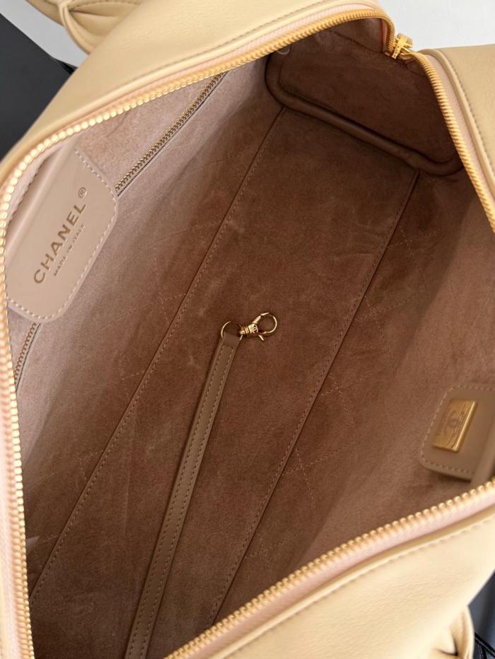 CHANEL Large Bowling Bag Calfskin & Gold Metal Shoulder Bags Large Women's Beige AS6211-B23874-U8372 L35.6*W12.5*H19cm