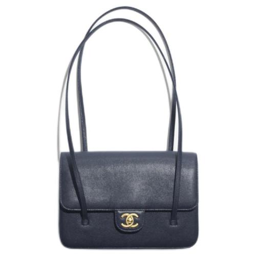 CHANEL Grain Embossed Calfskin Leather & Gold Metal Flap Bag Shoulder Bag Small Women's Dark Blue AS6130-B23483-U2366 L22*W7*H15 cm