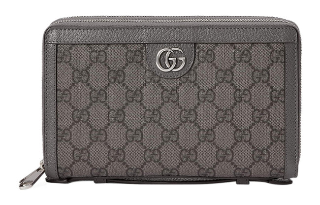 GUCCI Ophidia Canvas With Leather Travel Bag Handbag Women's Gray 751610-UULBN-1244 size L21*W4*H13 cm