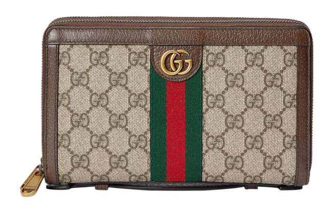 GUCCI Ophidia Canvas With Leather Travel Bag Women's Beige/Ebony 751610-96IWT-8745 L21*W4*H13 cm