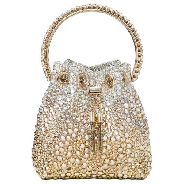 Jimmy Choo Satin Handbag Regular Women's Gold BONBONXDR-000024 L14*W9.5*H15 cm