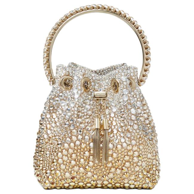 Jimmy Choo Satin Handbag Regular Women's Gold BONBONXDR-000024 L14*W9.5*H15 cm