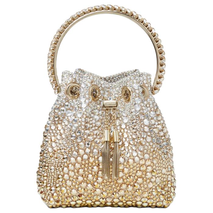 Jimmy Choo Satin Handbag Regular Women's Gold BONBONXDR-000024 L14*W9.5*H15 cm