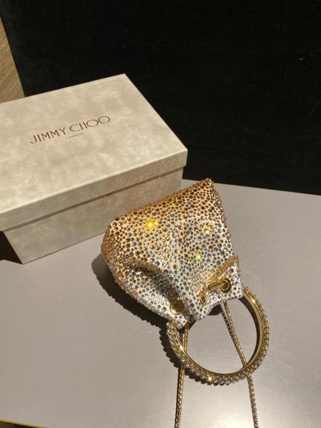 Jimmy Choo Satin Handbag Regular Women's Gold BONBONXDR-000024 L14*W9.5*H15 cm