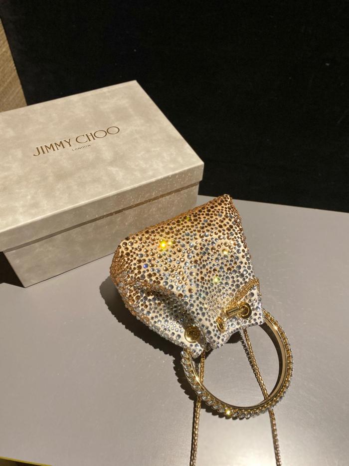 Jimmy Choo Satin Handbag Regular Women's Gold BONBONXDR-000024 L14*W9.5*H15 cm