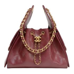 CHANEL 25Bag Grain Calfskin & Gold Metal Hippy Bag Shoulder Bag Small Women's Red AS5293-B20304-U3660 L30cm W14cm H26cm