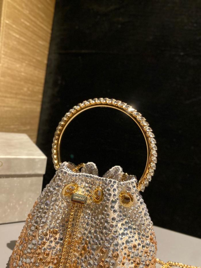 Jimmy Choo Satin Handbag Regular Women's Gold BONBONXDR-000024 L14*W9.5*H15 cm