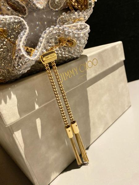 Jimmy Choo Satin Handbag Regular Women's Gold BONBONXDR-000024 L14*W9.5*H15 cm