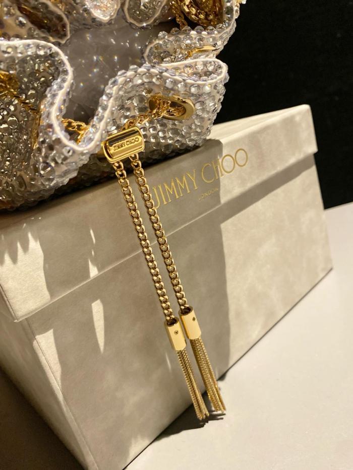 Jimmy Choo Satin Handbag Regular Women's Gold BONBONXDR-000024 L14*W9.5*H15 cm