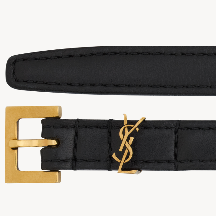 SAINT LAURENT Cassandre Extra Thin Belt 1 cm wide 