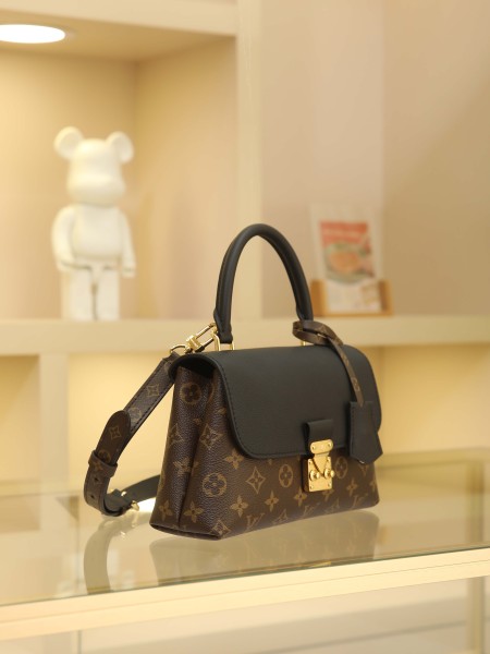 LOUIS VUITTON Madeleine Monogram Coated Canvas Shoulder Bag, Crossbody Bag, Handbag Small Women's Brown & Black M27511 L24.5*W8*H16 cm