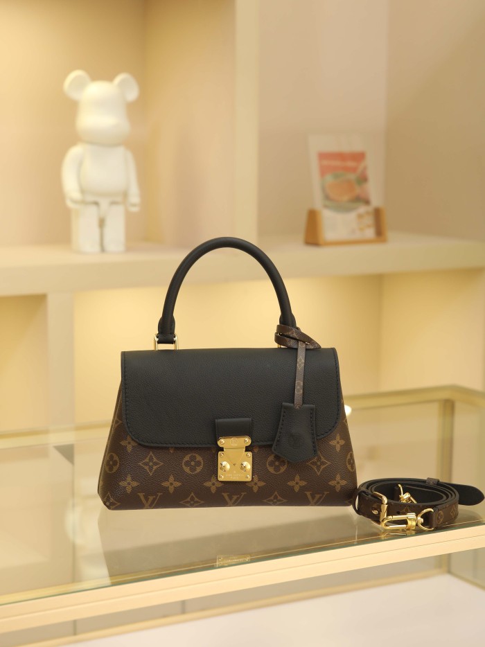LOUIS VUITTON Madeleine Monogram Coated Canvas Shoulder Bag, Crossbody Bag, Handbag Small Women's Brown & Black M27511 L24.5*W8*H16 cm