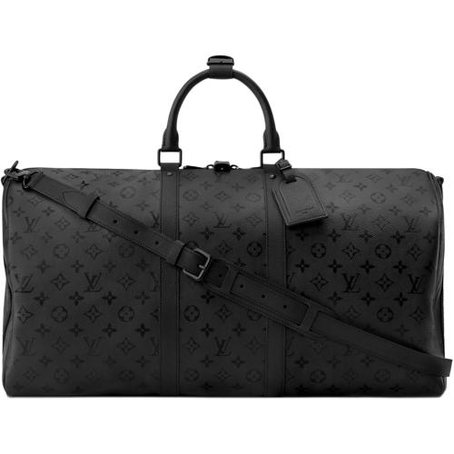 LOUIS VUITTON Keepall Monogram Midnight Coated Canvas Travel Bag Men's Black M28405 L55cm W26cm H31cm