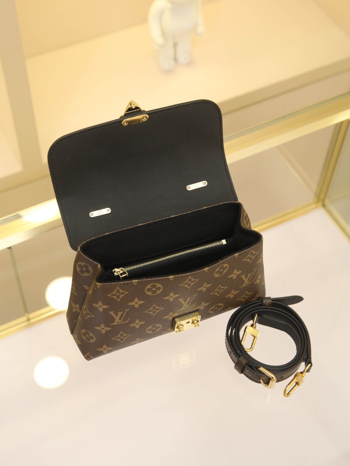 LOUIS VUITTON Madeleine Monogram Coated Canvas Shoulder Bag, Crossbody Bag, Handbag Small Women's Brown & Black M27511 L24.5*W8*H16 cm