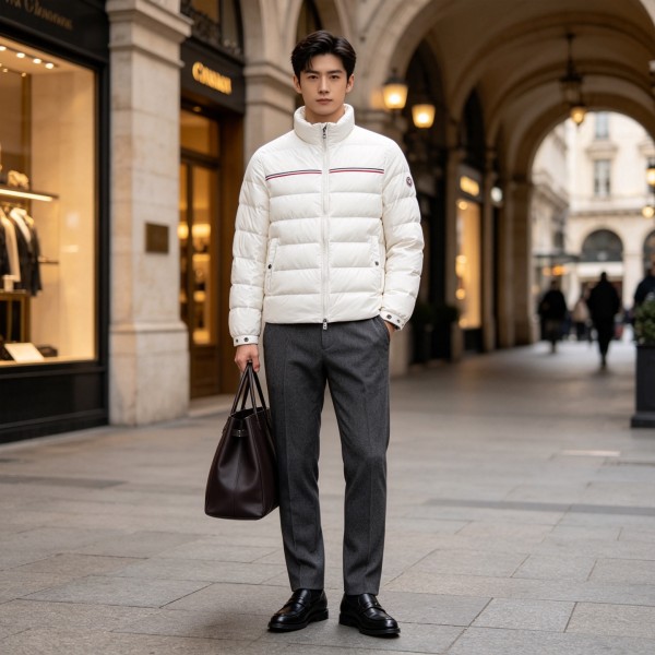 Moncler Logo Patch Zip Up Jacket