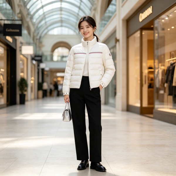 Moncler Logo Patch Zip Up Jacket