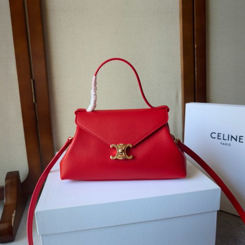 CELINE Calfskin Handbags Small Women's Red L10BF5B53-27AG L24*W9*H12 cm